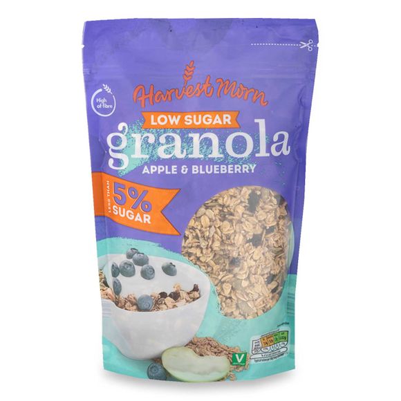 Low Sugar Apple And Blueberry Granola 500g Harvest Morn